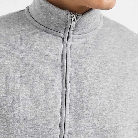 Grey Henley fleece zip-front jacket with rounded hem and pockets ASOS - Picture 3 of 5